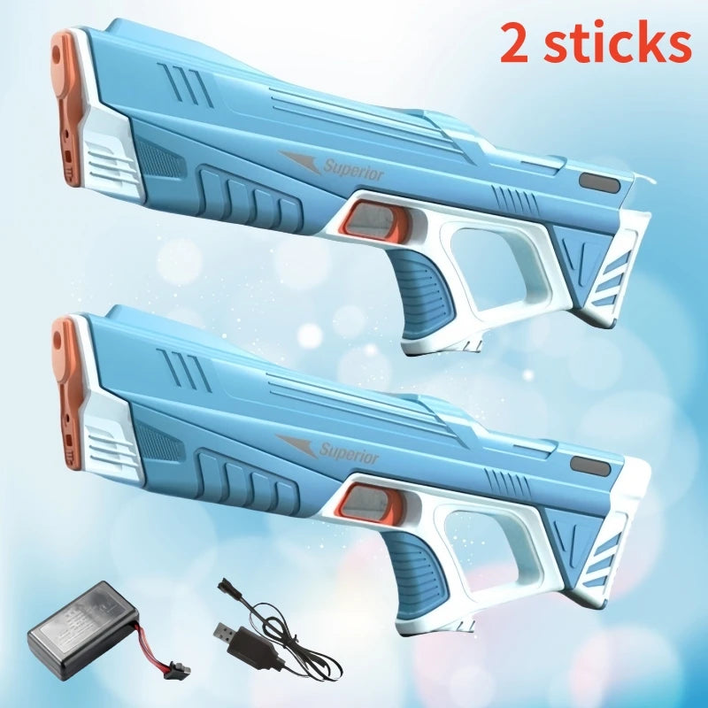 2 Sticks Children Electric Water Gun Summer Beach Outdoor Fight Games Induction Absorb Water Full Automatic Water Guns for Kids