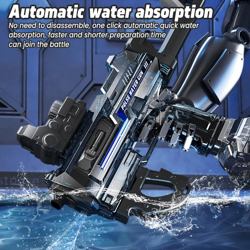 Flashing Fire Electric Water Gun Toy Large Capacity Automatic Water Absorption Continuous Outdoor Game For Adults And Children