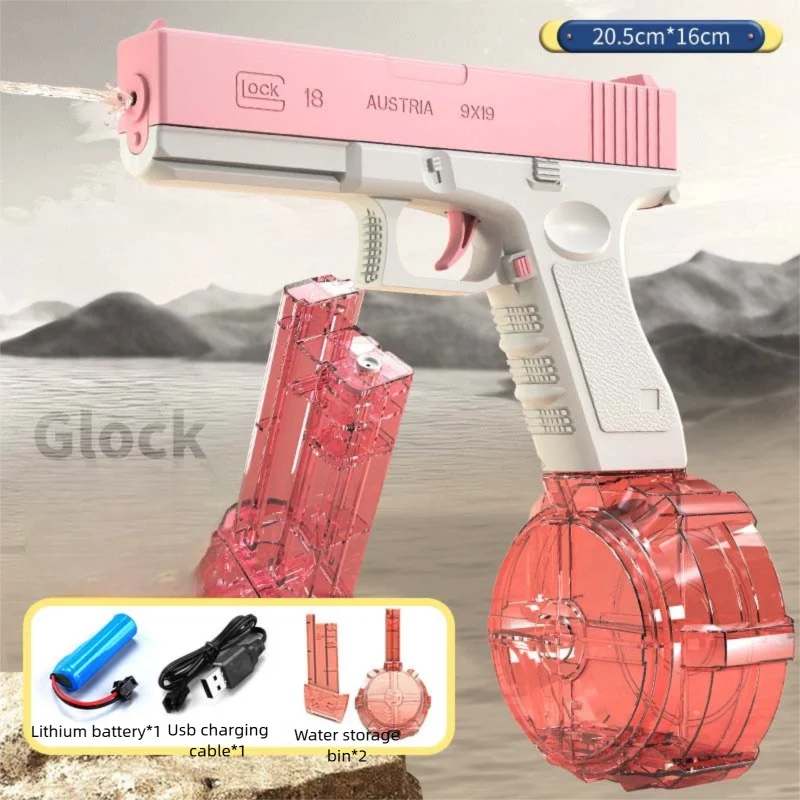 Electric Water Gun Automatic Squirt Toy Powerful Water Blaster Pistols Children Toys LED Light Pistol Summer Swimming Pool Party