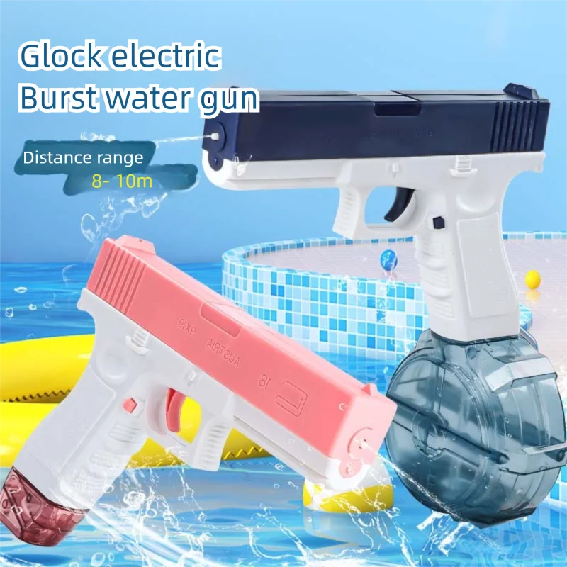Electric Water Gun Automatic Squirt Toy Powerful Water Blaster Pistols Children Toys LED Light Pistol Summer Swimming Pool Party