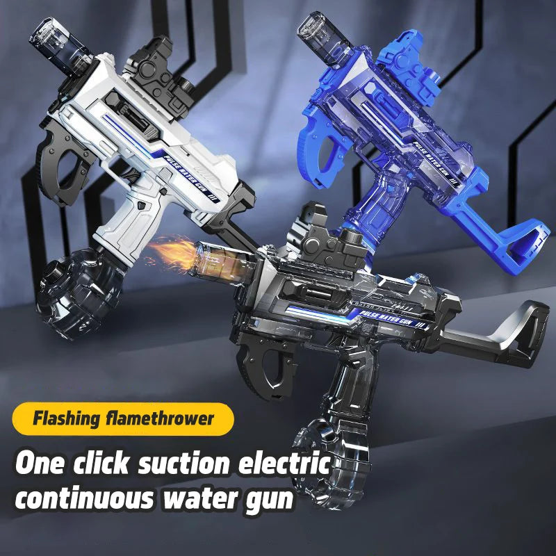 Flashing Fire Electric Water Gun Toy Large Capacity Automatic Water Absorption Continuous Outdoor Game For Adults And Children