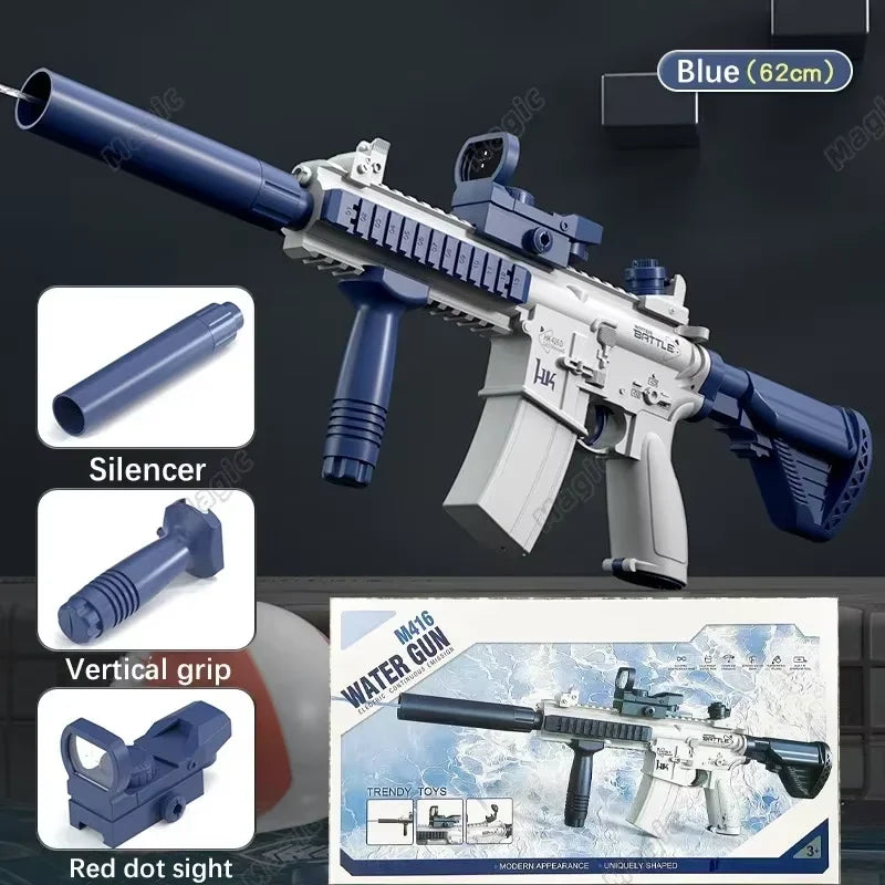 Electric Water Gun Automatic Water Suction Waterproof Design Automatic Water Gun Pool Beach Outdoor Party Toy for Children Kids
